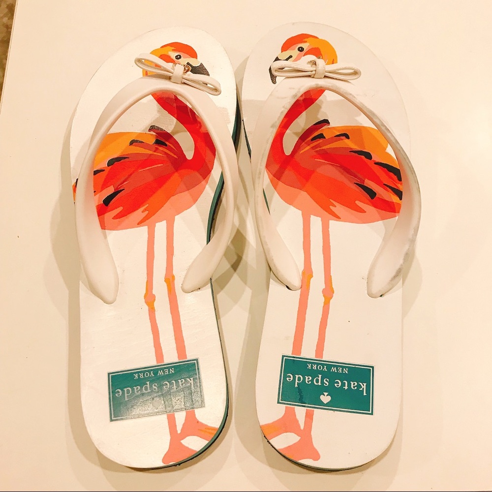 NWOT Kate Spade Flamingo Flip Flops